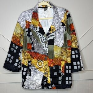 Simply Art By Dolcezza Artsy Abstract Art Deco Patchwork Inspired Women's Jacket